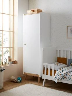 Armoire 1 Porte LIGNE CONFETTI Blanc/bois - Vertbaudet -Boutique Badabulle armoire 1 porte ligne confetti 3