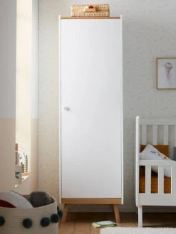 Armoire 1 Porte LIGNE CONFETTI Blanc/bois - Vertbaudet -Boutique Badabulle armoire 1 porte ligne confetti 5