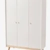Armoire 3 Portes LIGNE CONFETTI Blanc/bois - Vertbaudet -Boutique Badabulle armoire 3 portes ligne confetti