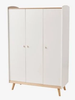 Armoire 3 Portes LIGNE CONFETTI Blanc/bois - Vertbaudet