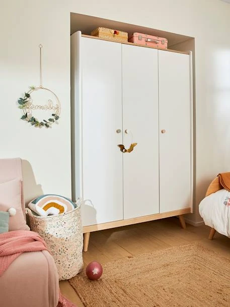 Armoire 3 Portes LIGNE CONFETTI Blanc/bois - Vertbaudet 7 Armoire 3 Portes LIGNE CONFETTI Blanc/bois - Vertbaudet – Image 5