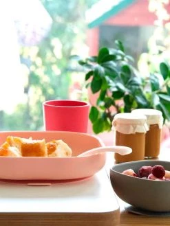 Assiette Silicone Avec Ventouse BEABA Bleu - Beaba -Boutique Badabulle assiette silicone avec ventouse beaba 5