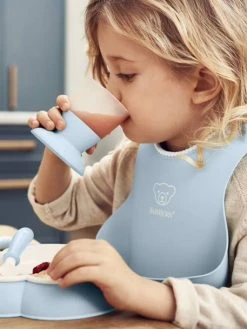 Bavoir Avec Récupérateur BABYBJORN Rose Pastel - Baby Bjorn -Boutique Badabulle bavoir avec recuperateur babybjorn 2