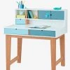 Bureau Enfant LIGNE OSLO Blanc/bleu/bois - Vertbaudet -Boutique Badabulle bureau enfant ligne oslo
