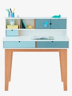 Bureau Enfant LIGNE OSLO Blanc/bleu/bois - Vertbaudet -Boutique Badabulle bureau enfant ligne oslo 2