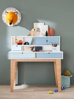 Bureau Enfant LIGNE OSLO Blanc/bleu/bois - Vertbaudet -Boutique Badabulle bureau enfant ligne oslo 4
