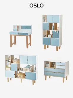 Bureau Enfant LIGNE OSLO Blanc/bleu/bois - Vertbaudet -Boutique Badabulle bureau enfant ligne oslo 5