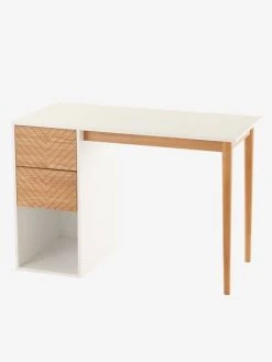 Bureau Ligne CHEVRONS Blanc/bois - Vertbaudet -Boutique Badabulle bureau ligne chevrons 2