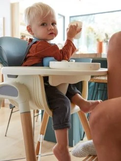 Chaise Haute évolutive 2 Hauteurs Vertbaudet High & Low Bleu - Vertbaudet -Boutique Badabulle chaise haute evolutive 2 hauteurs vertbaudet high low 3