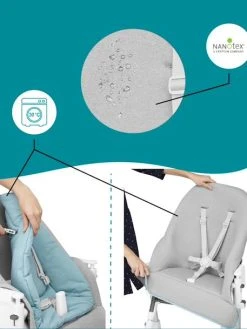 Chaise Haute Slick 2 En 1 BABYMOOV Blanc Bleu Gris - Babymoov -Boutique Badabulle chaise haute slick 2 en 1 babymoov 4