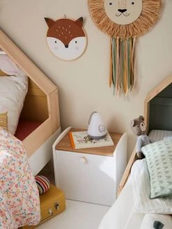 Chevet Avec Bac à Roulettes LIGNE CONFETTI Blanc - Vertbaudet -Boutique Badabulle chevet avec bac a roulettes ligne confetti 3