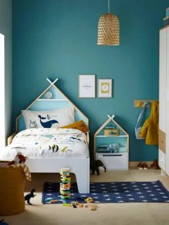 Chevet Enfant Fond Réversible Bleu Ou Rose LIGNE TIPILI Blanc - Vertbaudet -Boutique Badabulle chevet enfant fond reversible bleu ou rose ligne tipili 3