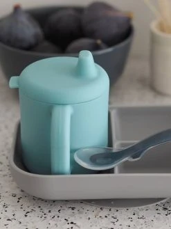 Coffret D’apprentissage 3 Pièces BEABA En Silicone Rose - Beaba -Boutique Badabulle coffret dapprentissage 3 pieces beaba en silicone 2