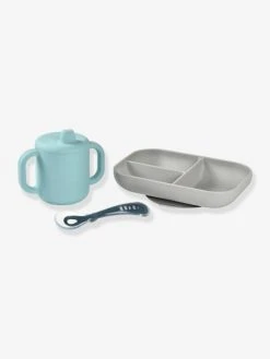 Coffret D’apprentissage 3 Pièces BEABA En Silicone Rose - Beaba -Boutique Badabulle coffret dapprentissage 3 pieces beaba en silicone 3