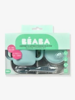 Coffret D’apprentissage 3 Pièces BEABA En Silicone Rose - Beaba -Boutique Badabulle coffret dapprentissage 3 pieces beaba en silicone 5