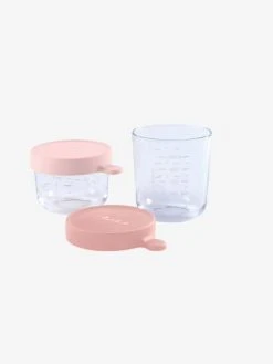 Coffret De 2 Pots De Conservation En Verre BEABA Airy Green/ Light Mist - Beaba -Boutique Badabulle coffret de 2 pots de conservation en verre beaba 2