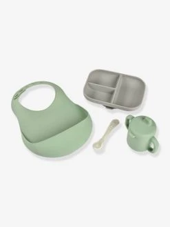 Coffret Repas Les Essentiels 4 Pièces BEABA En Silicone Vert Sauge - Beaba -Boutique Badabulle coffret repas les essentiels 4 pieces beaba en silicone 3