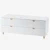 Commode 2 Tiroirs Sous Pente LIGNE SMILE Blanc - Vertbaudet -Boutique Badabulle commode 2 tiroirs sous pente ligne smile