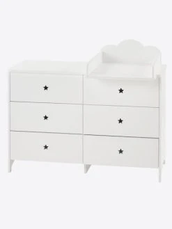 Commode 6 Tiroirs LIGNE SIRIUS Blanc Clair Uni - Vertbaudet -Boutique Badabulle commode 6 tiroirs ligne sirius 4