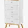 Commode Semainier Avec Poignées Personnalisables LIGNE CONFETTI Blanc - Vertbaudet -Boutique Badabulle commode semainier avec poignees personnalisables ligne confetti