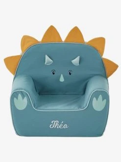 Fauteuil En Mousse Dino Triceratops Bleu - Vertbaudet -Boutique Badabulle fauteuil en mousse dino triceratops 2