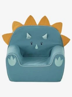 Fauteuil En Mousse Dino Triceratops Bleu - Vertbaudet -Boutique Badabulle fauteuil en mousse dino triceratops 3