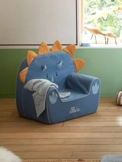 Fauteuil En Mousse Dino Triceratops Bleu - Vertbaudet -Boutique Badabulle fauteuil en mousse dino triceratops 5