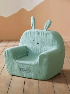 Fauteuil En Mousse Personnalisable Lapin Vert - Vertbaudet -Boutique Badabulle fauteuil en mousse personnalisable lapin 4