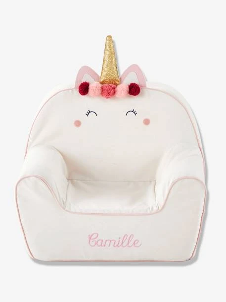Fauteuil En Mousse Personnalisable Licorne Blanc - Vertbaudet 5 Fauteuil En Mousse Personnalisable Licorne Blanc - Vertbaudet – Image 3