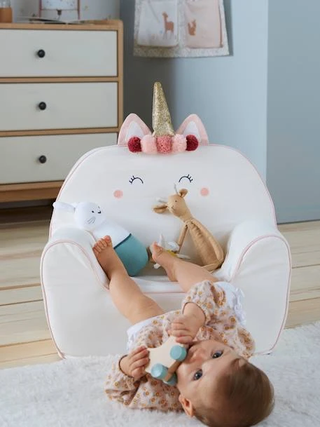 Fauteuil En Mousse Personnalisable Licorne Blanc - Vertbaudet 6 Fauteuil En Mousse Personnalisable Licorne Blanc - Vertbaudet – Image 4
