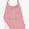 Grand Bavoir Brodé Animaux Rose Poudré/chat - Vertbaudet -Boutique Badabulle grand bavoir brode animaux