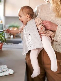 Grand Bavoir Enfant Gris Chiné - Vertbaudet -Boutique Badabulle grand bavoir enfant 4