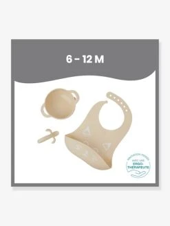 Kit Repas Silicone BABYMOOV First’Isy Beige (renard) - Babymoov -Boutique Badabulle kit repas silicone babymoov firstisy 2