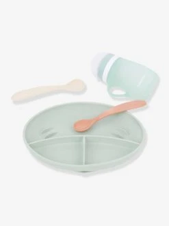 Kit Repas Silicone BABYMOOV Grow’Isy Vert/terracotta - Babymoov -Boutique Badabulle kit repas silicone babymoov growisy 2