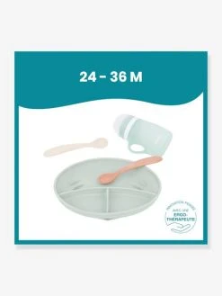 Kit Repas Silicone BABYMOOV Grow’Isy Vert/terracotta - Babymoov -Boutique Badabulle kit repas silicone babymoov growisy 3