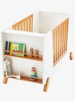 Lit Bébé Avec Barrière Amovible + Rangement Bibliothèque LIGNE PIROUETTE Blanc - Vertbaudet -Boutique Badabulle lit bebe avec barriere amovible rangement bibliotheque ligne pirouette 3