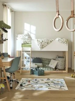 Lit Enfant Mi-hauteur Réversible ZIG-ZAG Blanc - Vertbaudet -Boutique Badabulle lit enfant mi hauteur reversible zig zag 1