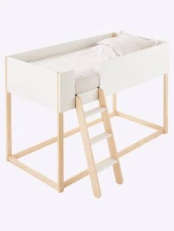 Lit Enfant Mi-hauteur Réversible ZIG-ZAG Blanc - Vertbaudet -Boutique Badabulle lit enfant mi hauteur reversible zig zag 3