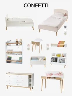 Lit évolutif Enfant LIGNE CONFETTI Blanc - Vertbaudet -Boutique Badabulle lit evolutif enfant ligne confetti 5