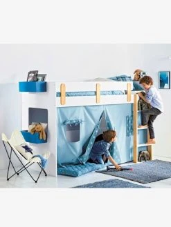 Lit Mezzanine Mi-hauteur Enfant LIGNE EVEREST Blanc/bois - Vertbaudet -Boutique Badabulle lit mezzanine mi hauteur enfant ligne everest 2