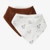 Lot De 2 Bavoirs Bandanas Petit Nomade Lot Caramel Ivoire Imprimé - Vertbaudet -Boutique Badabulle lot de 2 bavoirs bandanas petit nomade