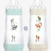 Lot De 2 Biberons 320 Ml MAM Easy Start Anti-colique Time For Love Aqua - Mam -Boutique Badabulle lot de 2 biberons 320 ml mam easy start anti colique time for love