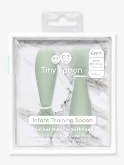 Lot De 2 Cuillères 1er âge EZPZ Tiny Spoon En Silicone Vert Amande - EZPZ -Boutique Badabulle lot de 2 cuilleres 1er age ezpz tiny spoon en silicone 4