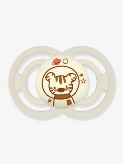 Lot De 2 Sucettes En Silicone MAM Perfect Nuit 18+ Gris + Beige - Mam -Boutique Badabulle lot de 2 sucettes en silicone mam perfect nuit 18 2