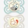 Lot De 2 Sucettes En Silicone MAM Perfect Nuit 2 à 6 Mois Vert + Beige - Mam -Boutique Badabulle lot de 2 sucettes en silicone mam perfect nuit 2 a 6 mois