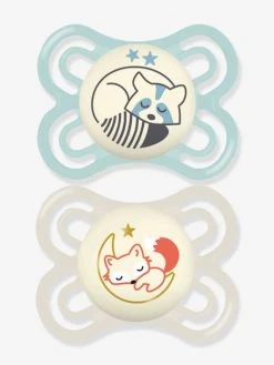 Lot De 2 Sucettes En Silicone MAM Perfect Nuit 2 à 6 Mois Vert + Beige - Mam