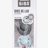 Lot De 2 Sucettes-tétines BIBS De Lux En Silicone Gris Fer + Bleu Layette - Bibs -Boutique Badabulle lot de 2 sucettes tetines bibs de lux en silicone