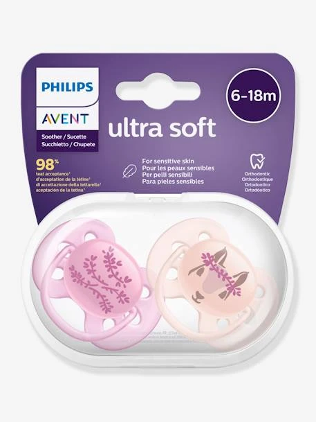 Lot De 2 Sucettes Ultra Douces 2e âge Philips AVENT Ecureuil/fleurs - Philips Avent 8 Lot De 2 Sucettes Ultra Douces 2e âge Philips AVENT Ecureuil/fleurs - Philips Avent – Image 6