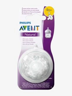 Lot De 2 Tétines Philips AVENT Natural, 5 Débits Transparent - Philips Avent -Boutique Badabulle lot de 2 tetines philips avent natural 5 debits 4