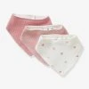 Lot De 3 Bavoirs Bandanas En Nid D'abeille Imprimé Coeurs - Vertbaudet -Boutique Badabulle lot de 3 bavoirs bandanas en nid dabeille